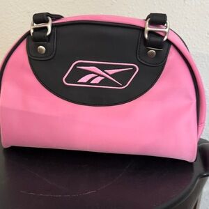 Reebok Pink and Black nylonBag with Sporty Design